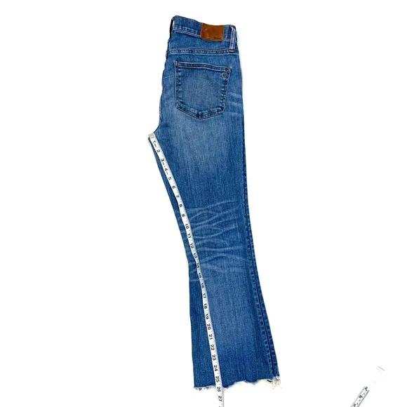 Madewell Cali Demi Boot Jeans Chewed Hem Edition 26 Button Fly