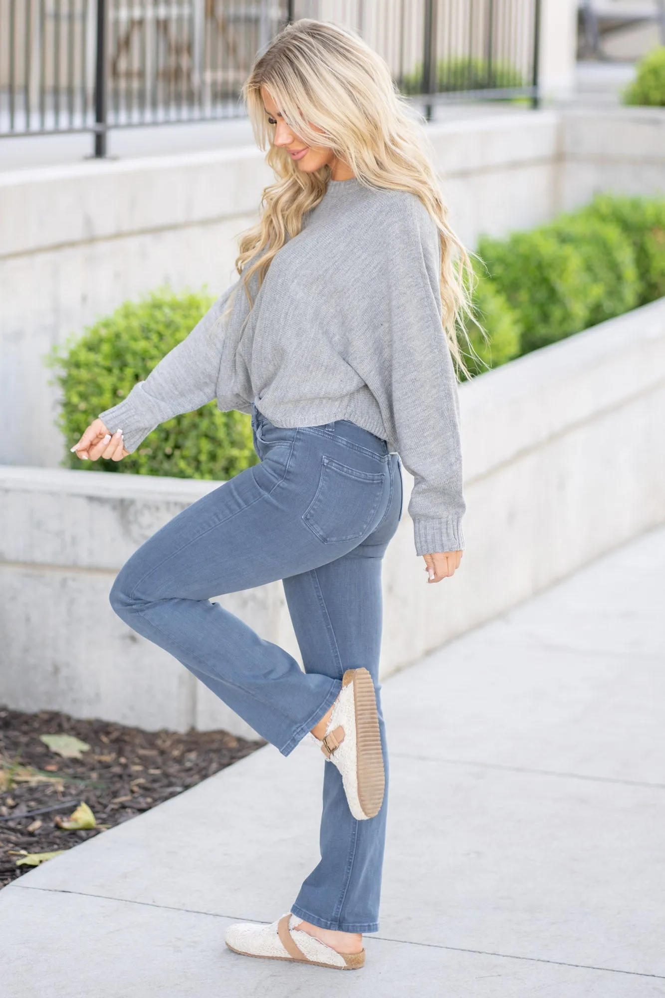 Majolica Blue High Rise Boot Cut