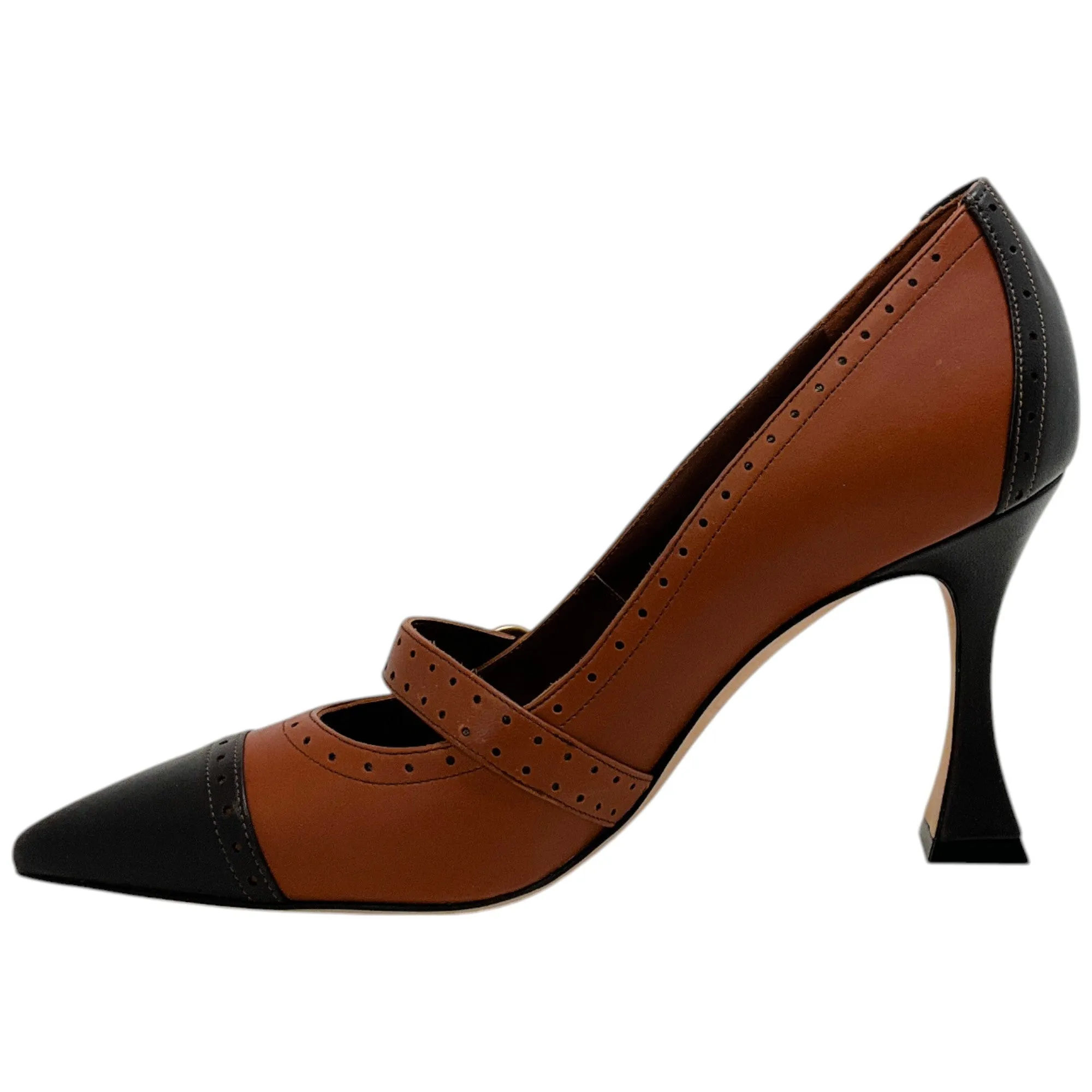 Manolo Blahnik Cognac / Dark Brown Renan Spectator Pumps