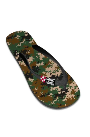 MC2 SAINT BARTH Man Flip Flops Camouflage Tommy