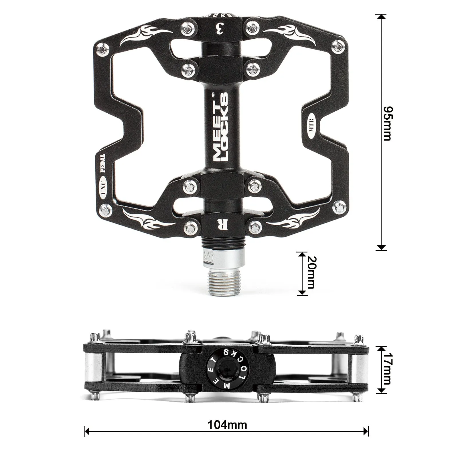 MEETLOCKS Bike Pedal MTB Platform CNC Aluminum Body 9/16 Alex