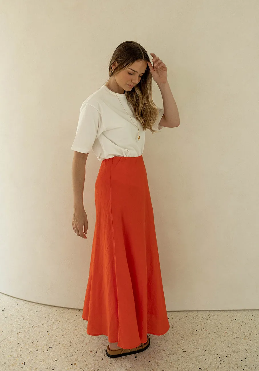 Miann & Co Womens - Zelda Slip Skirt - Tomato