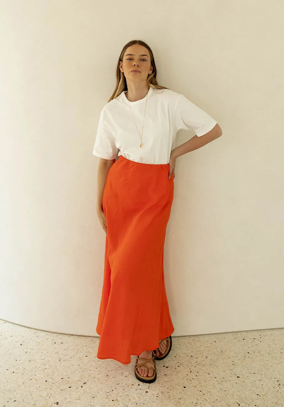 Miann & Co Womens - Zelda Slip Skirt - Tomato