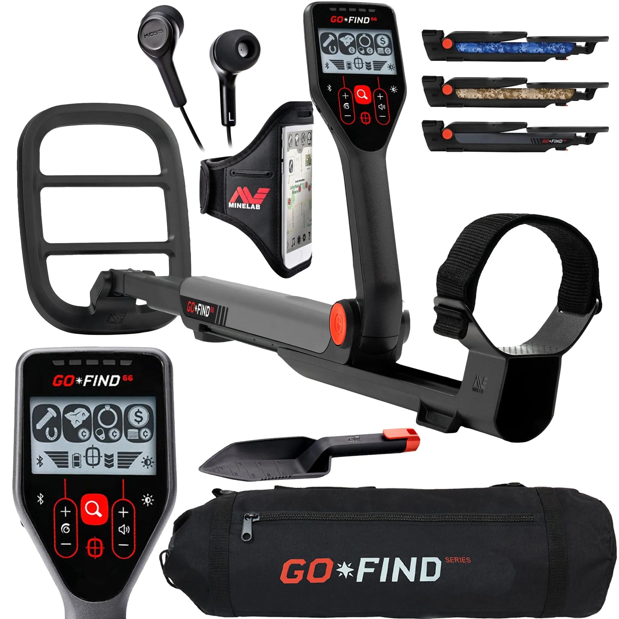 Minelab GO-FIND 66 Metal Detector with FREE GO-FIND Black Carry Bag for Transport