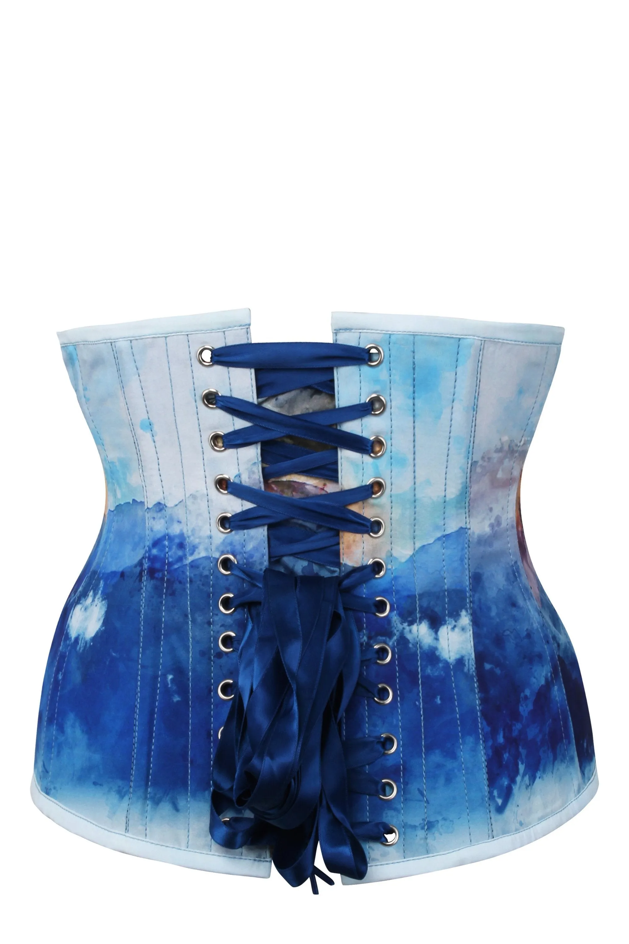 Misty Mountain Print Underbust Corset