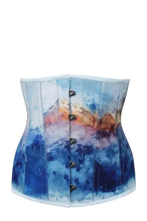 Misty Mountain Print Underbust Corset