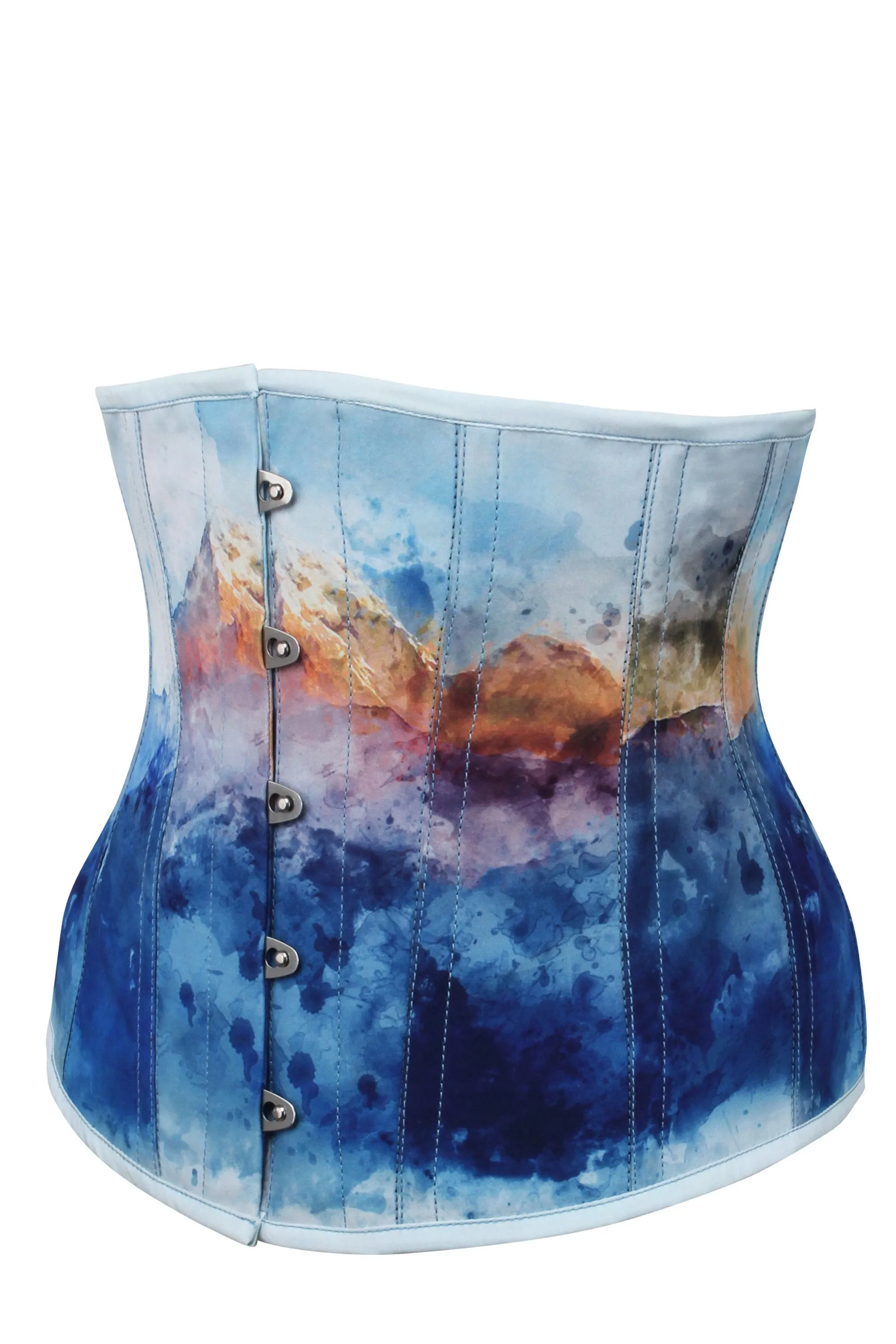 Misty Mountain Print Underbust Corset