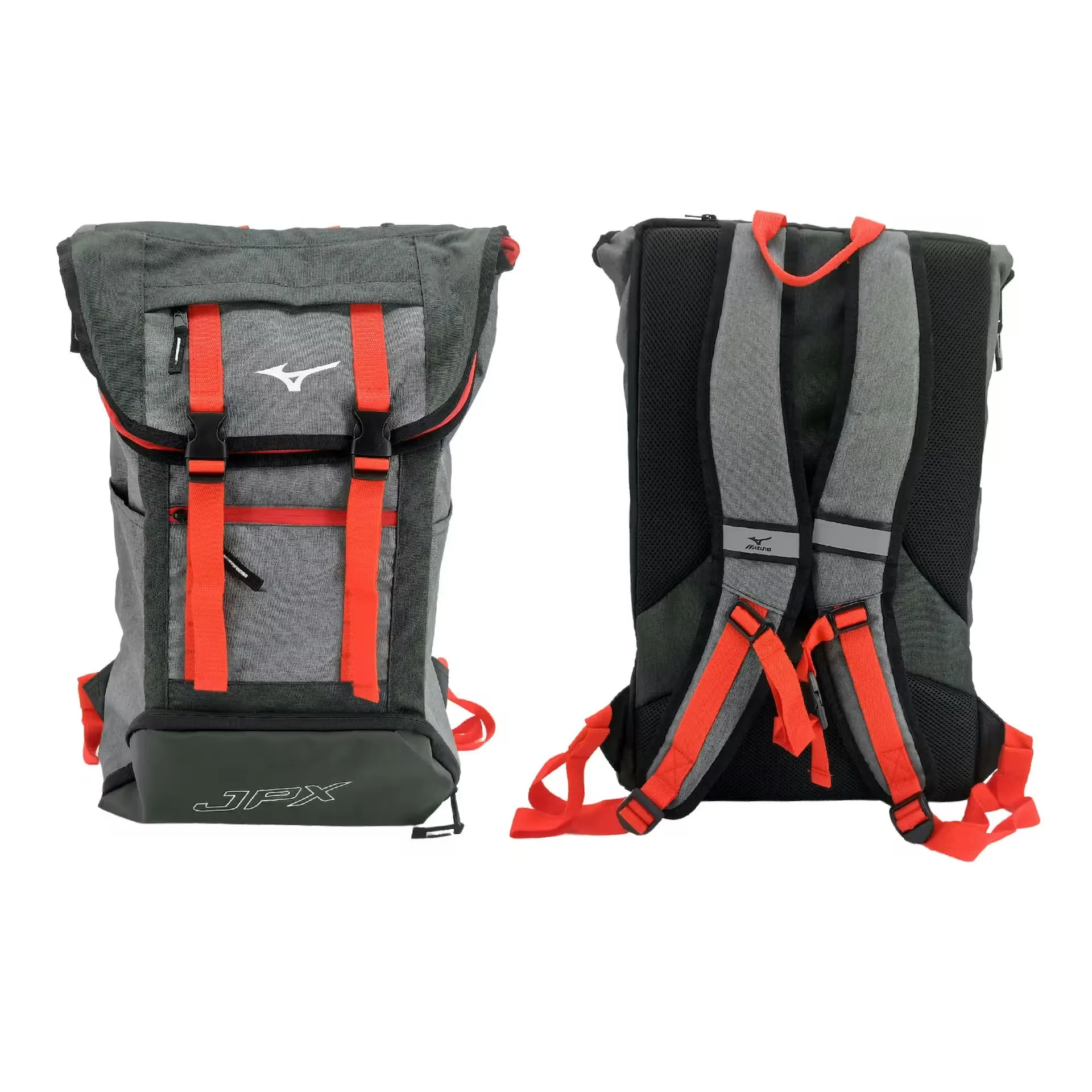 Mizuno JPX Series Badminton Backpack (Charcoal/Light Grey/Red)