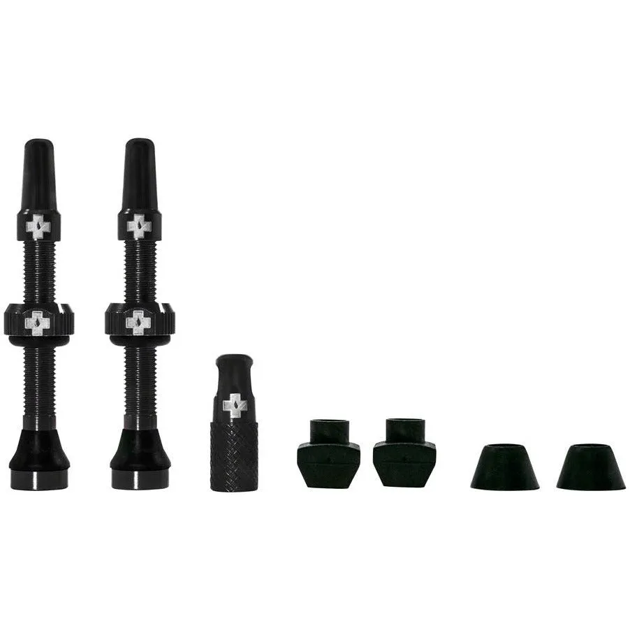 Muc-Off Tubeless Valve Kit: Black, fits Road and Mountain, 44mm, Pair
