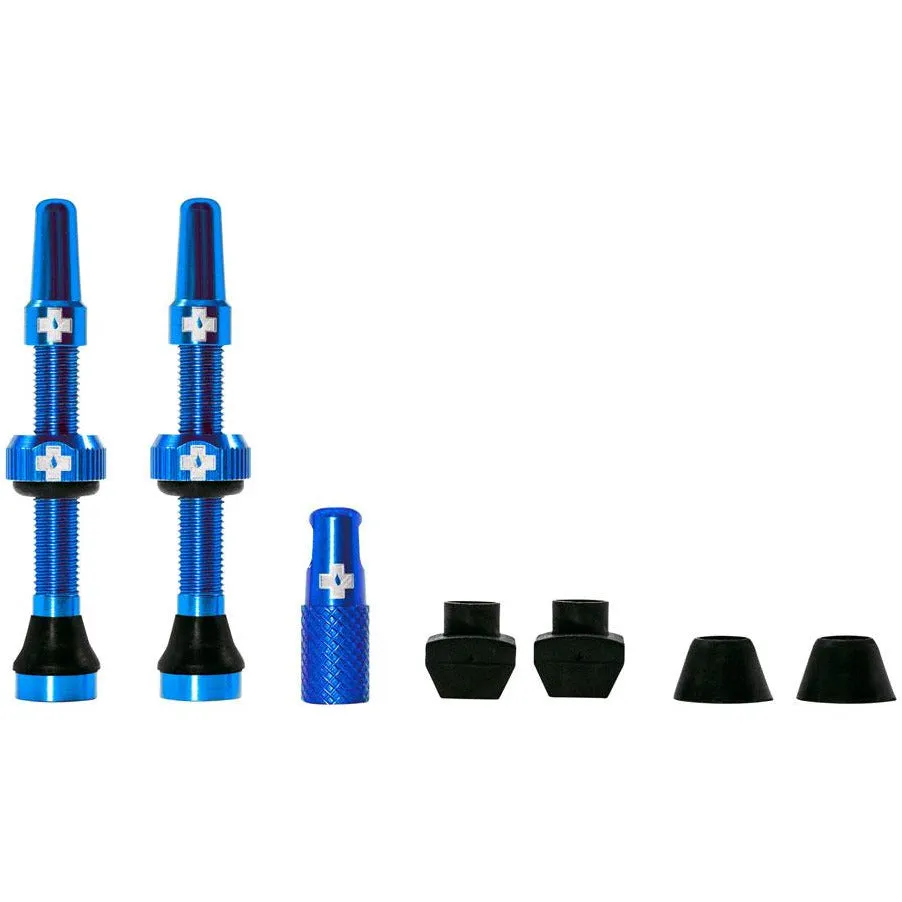 Muc-Off Tubeless Valve Kit: Black, fits Road and Mountain, 44mm, Pair