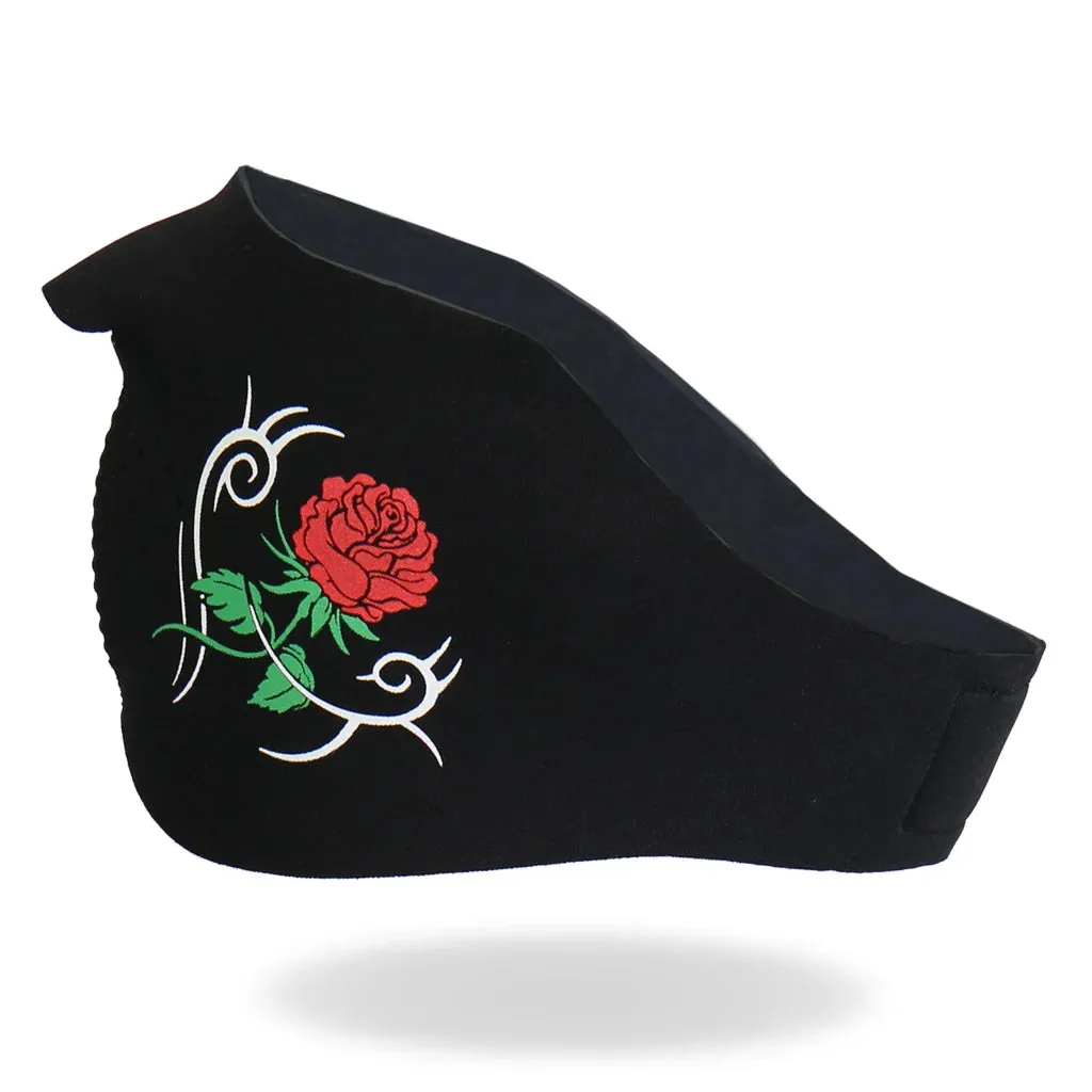 Neoprene Half Face Mask - Tribal Rose FMB1003 | Hot Leathers