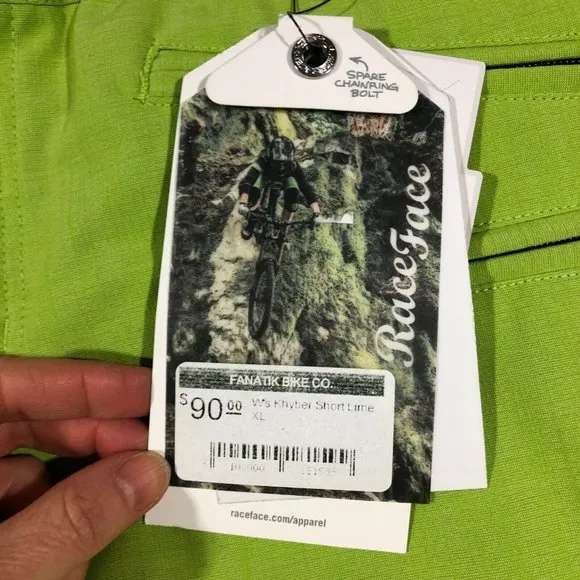 NEW Race Face Womens XL Khyber Shorts Lime Green Biking Teflon #SA511085 NWT $90