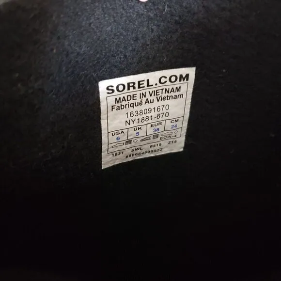 NEW SOREL Big Girl Sz 6 Pink Grey Cub Waterproof Insulated Duck Snow Winter Boot