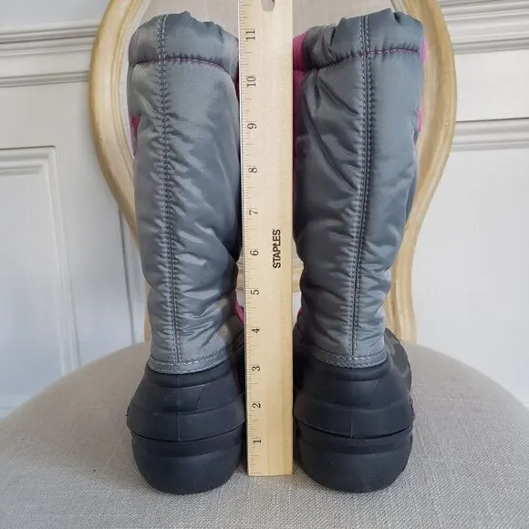 NEW SOREL Big Girl Sz 6 Pink Grey Cub Waterproof Insulated Duck Snow Winter Boot