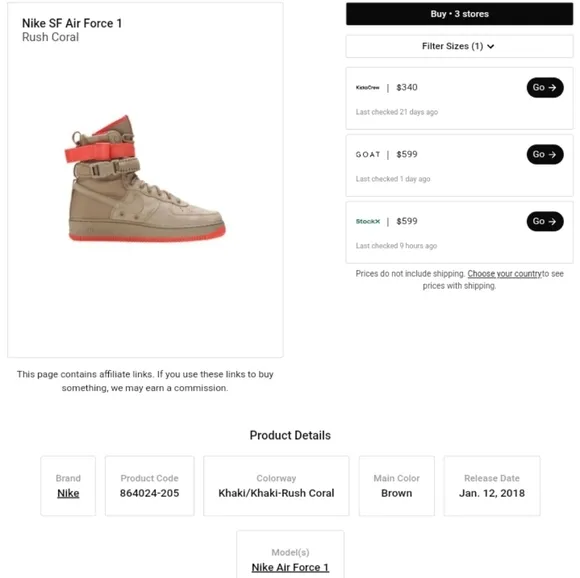 Nike Air Force 1 Utility Hi Top 10M 11½W