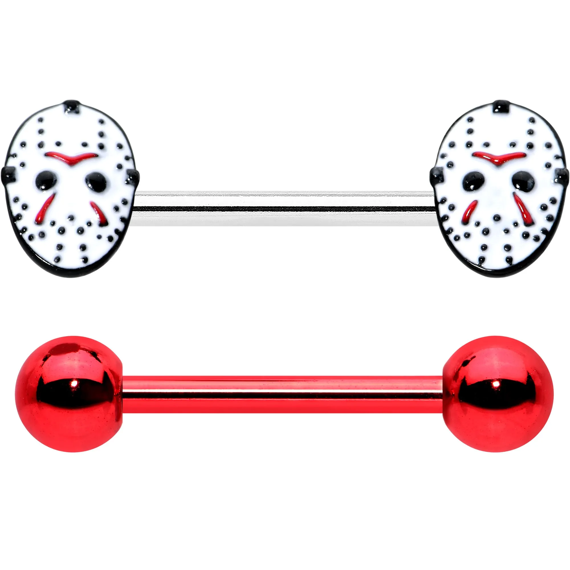 Officially Licensed Halloween Jason Mask Friday the 13th Nipple Ring Set