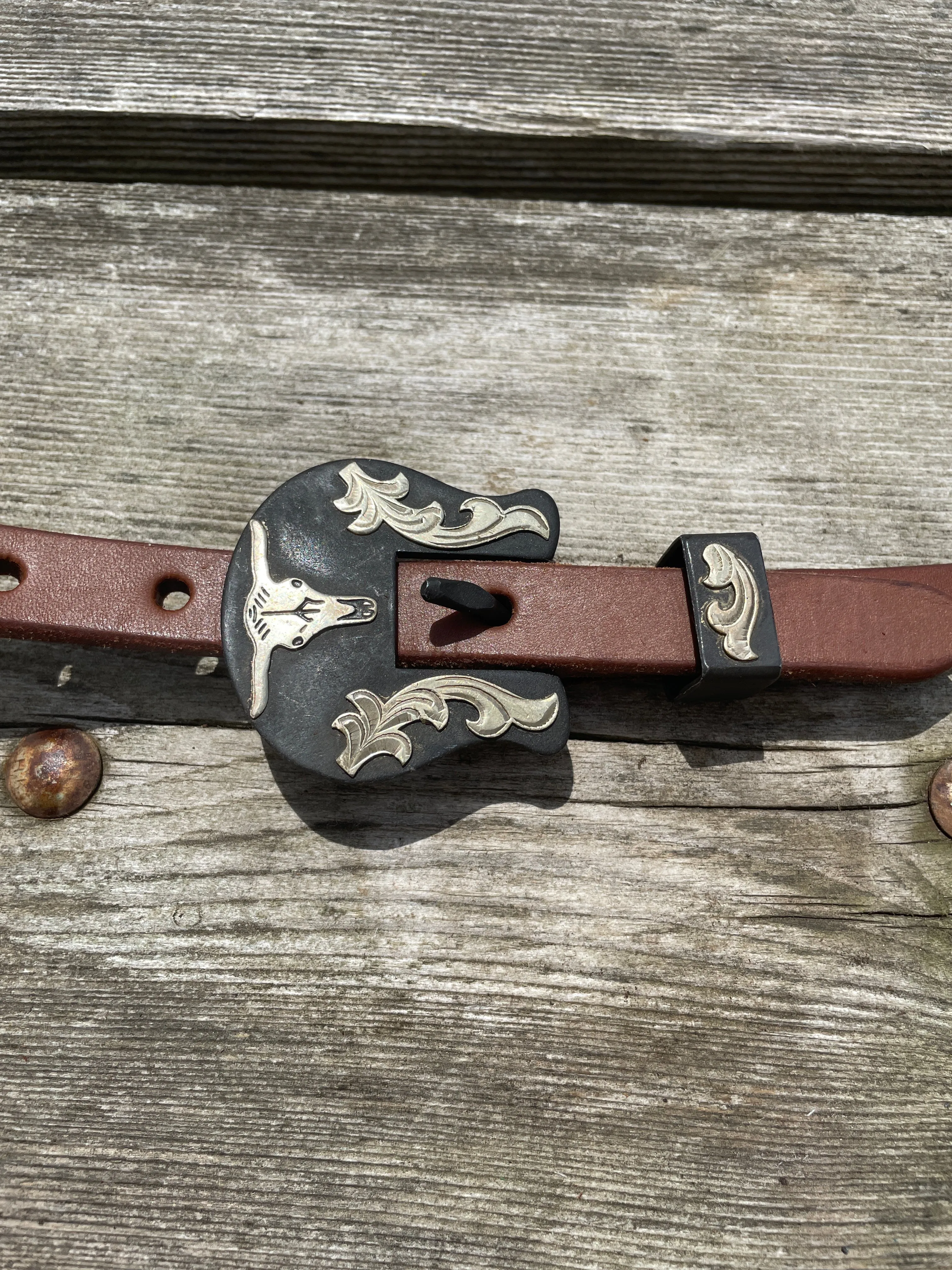 Oiled Harness Single Ear Headstall With Heritage Steer Buckle