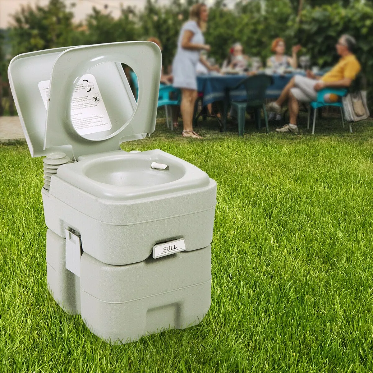 Outdoor Portable Toilet 5 Gallon 20L Flush Porta-Potty for Camping, Travel, indoor & Other Recreation