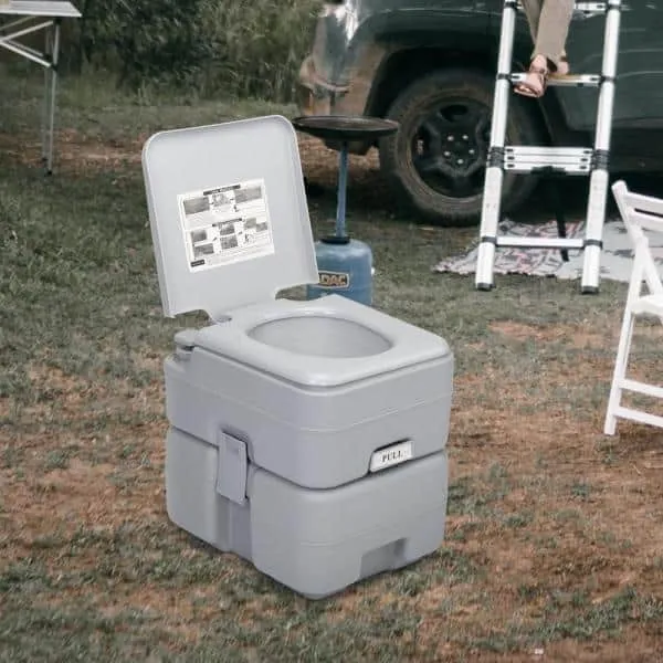 Outdoor Portable Toilet 5 Gallon 20L Flush Porta-Potty for Camping, Travel, indoor & Other Recreation