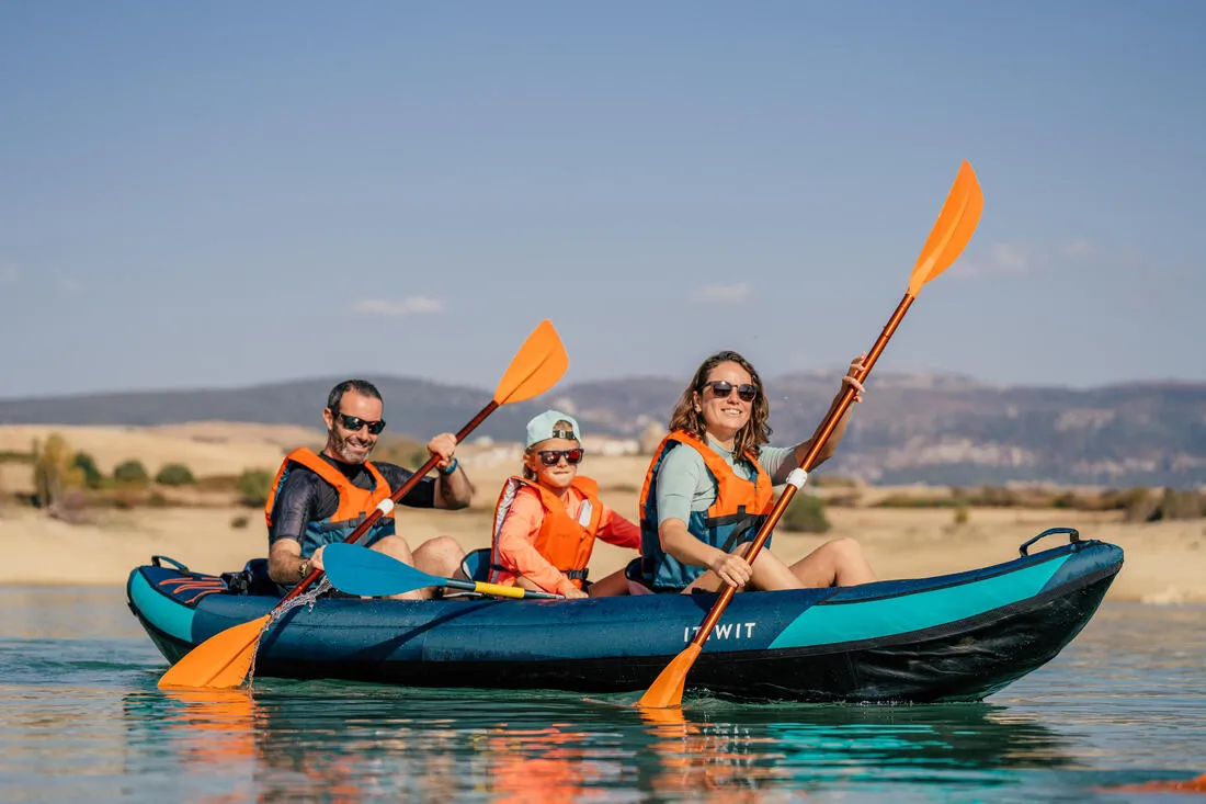 Packraft/kayak symmetrical separable paddle 4 sections 205–2,015 cm