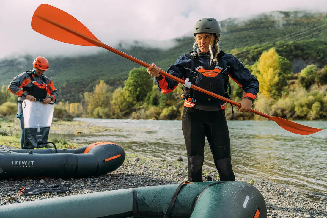 Packraft/kayak symmetrical separable paddle 4 sections 205–2,015 cm