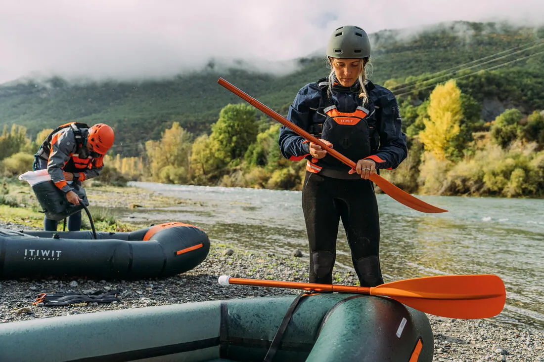 Packraft/kayak symmetrical separable paddle 4 sections 205–2,015 cm