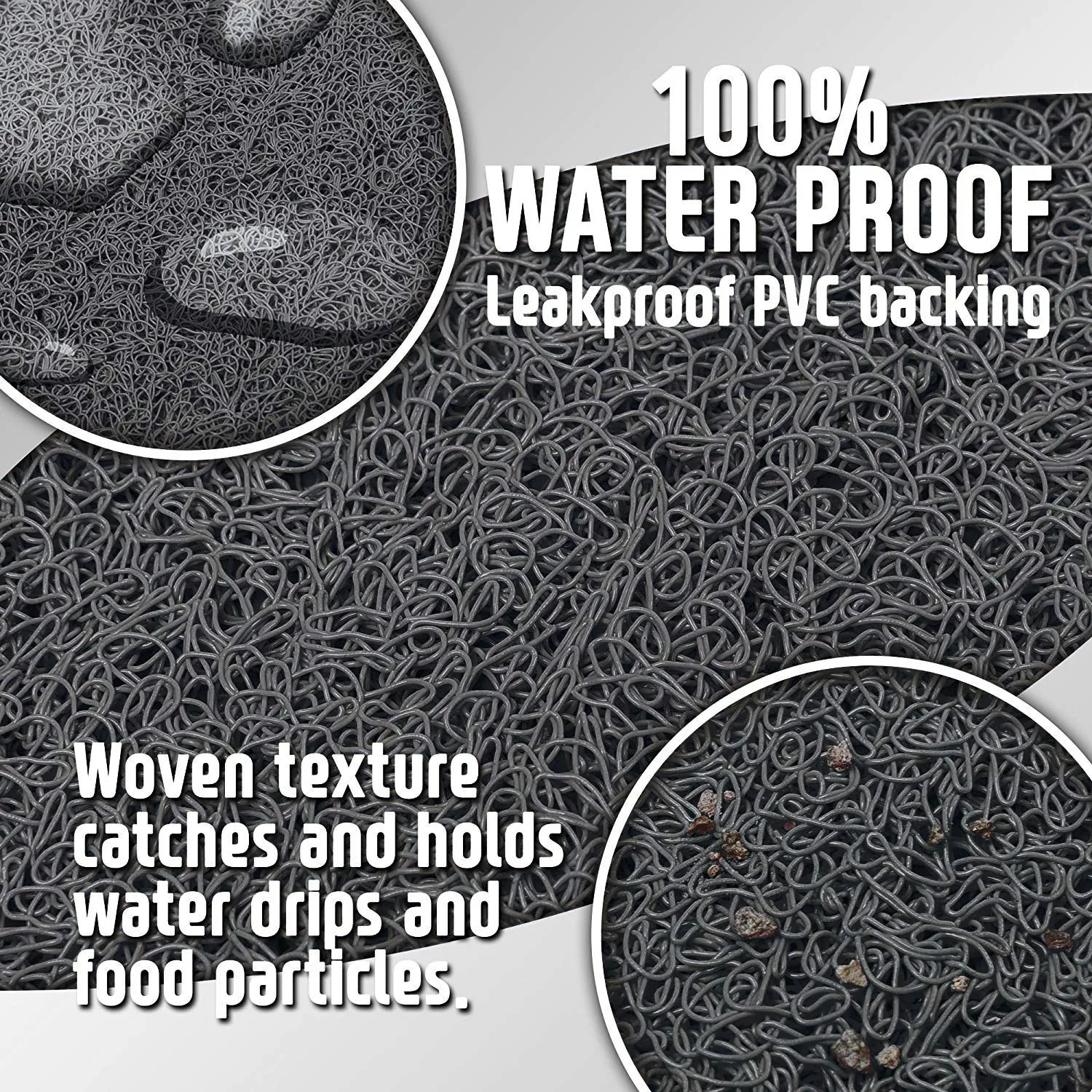 Pet Mat for Cat and Dog Bowls, Silicone Non-Slip Absorbent Waterproof Dog Food Mat