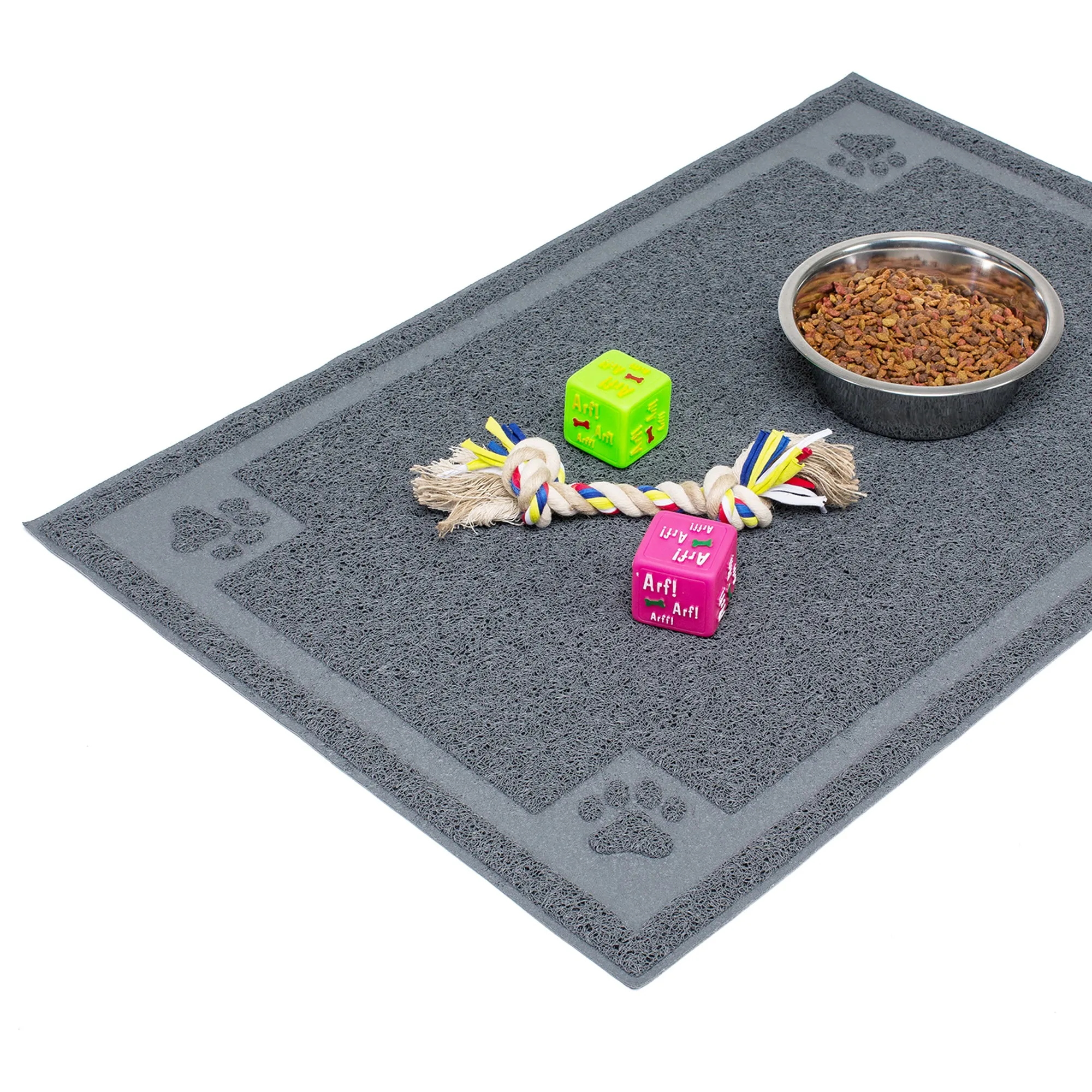 Pet Mat for Cat and Dog Bowls, Silicone Non-Slip Absorbent Waterproof Dog Food Mat