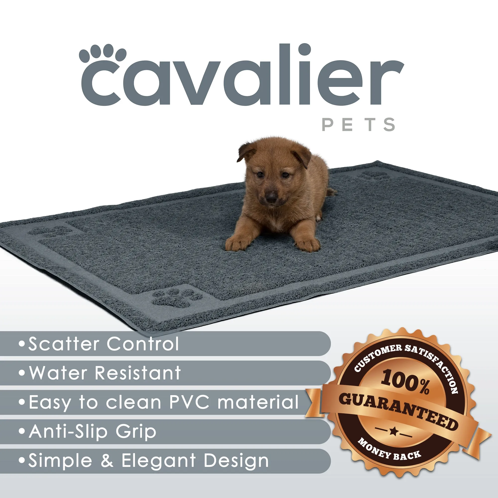 Pet Mat for Cat and Dog Bowls, Silicone Non-Slip Absorbent Waterproof Dog Food Mat
