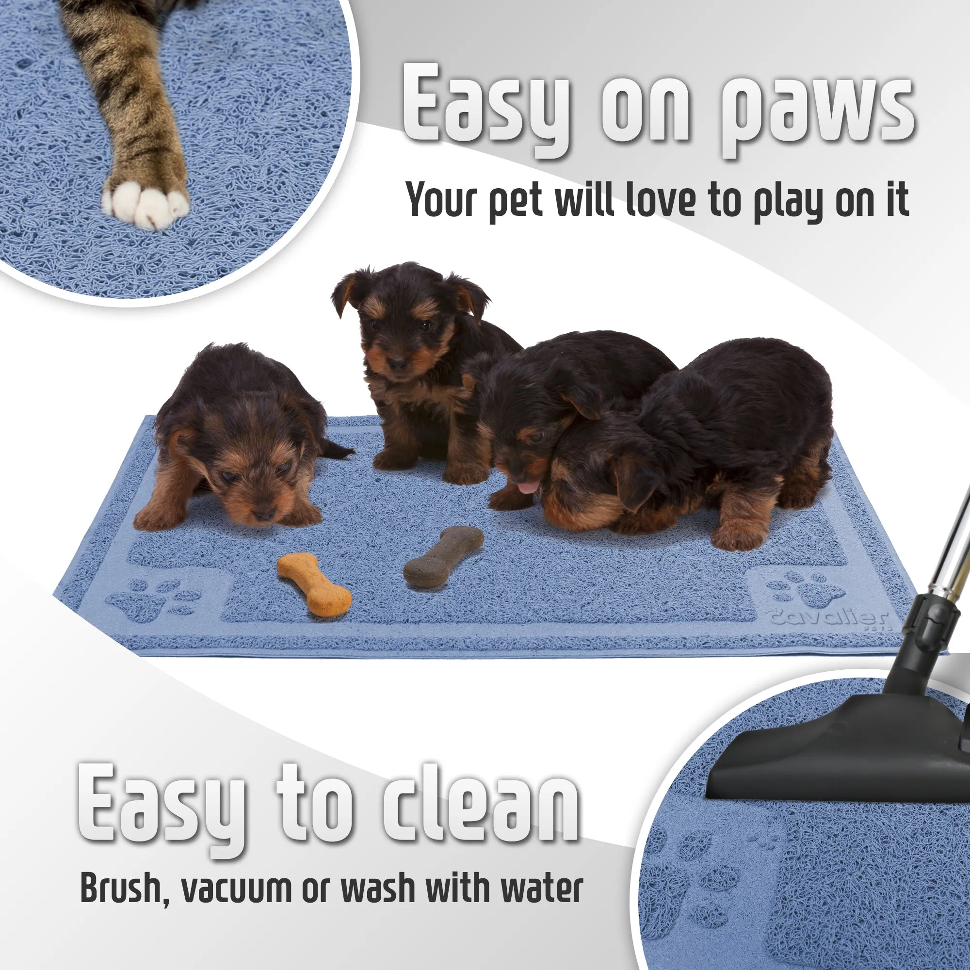 Pet Mat for Cat and Dog Bowls, Silicone Non-Slip Absorbent Waterproof Dog Food Mat