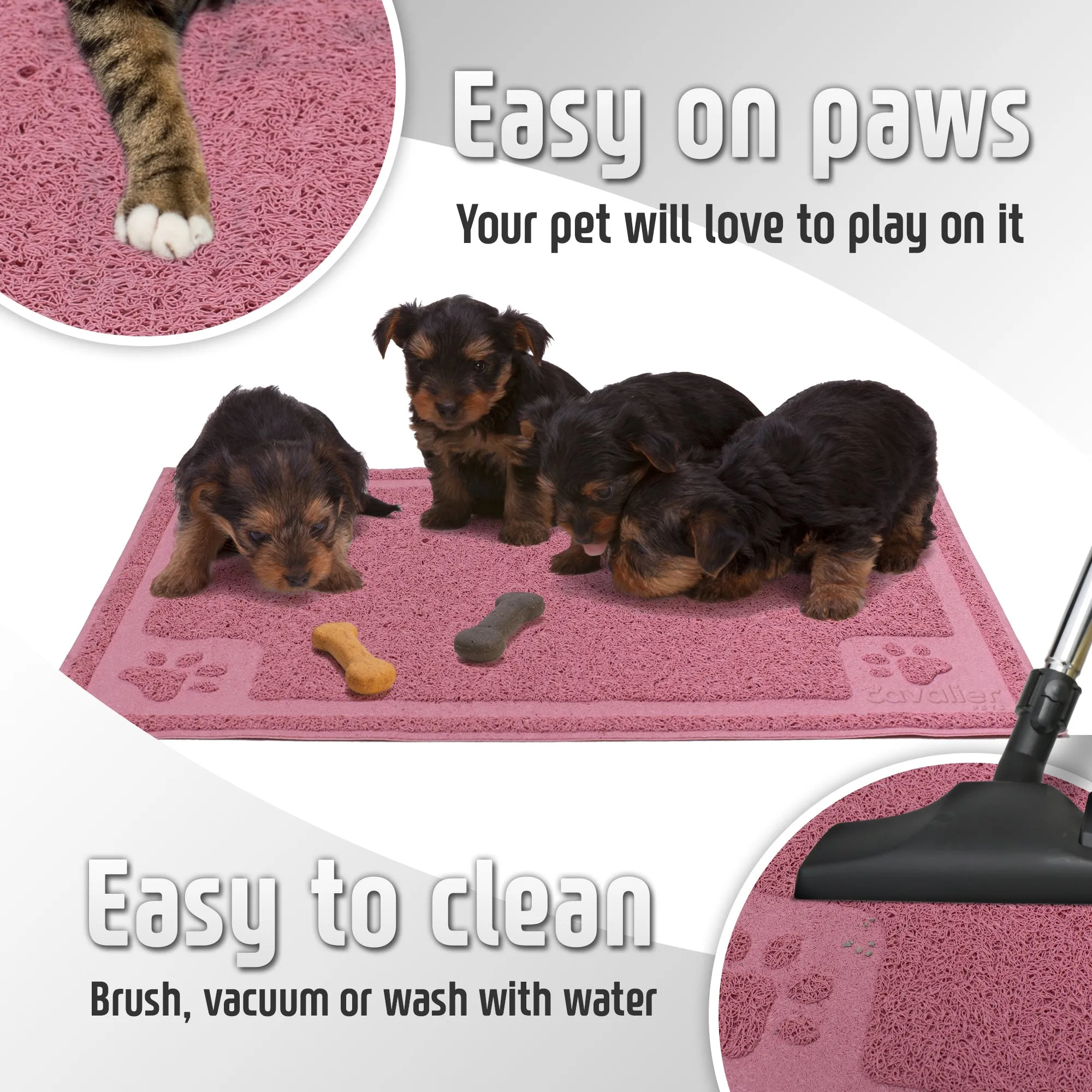 Pet Mat for Cat and Dog Bowls, Silicone Non-Slip Absorbent Waterproof Dog Food Mat