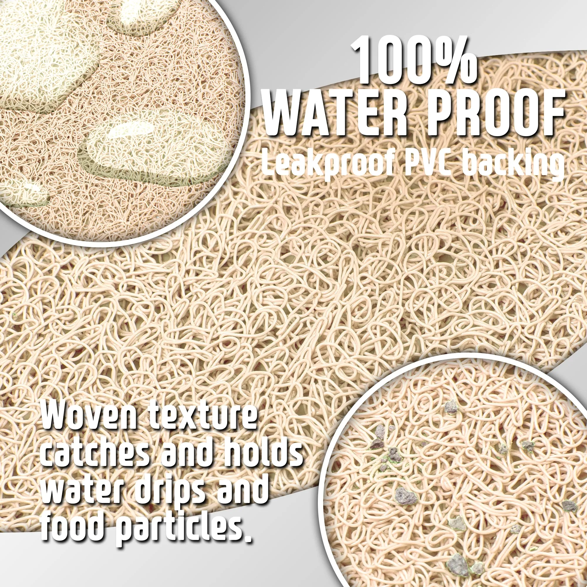Pet Mat for Cat and Dog Bowls, Silicone Non-Slip Absorbent Waterproof Dog Food Mat