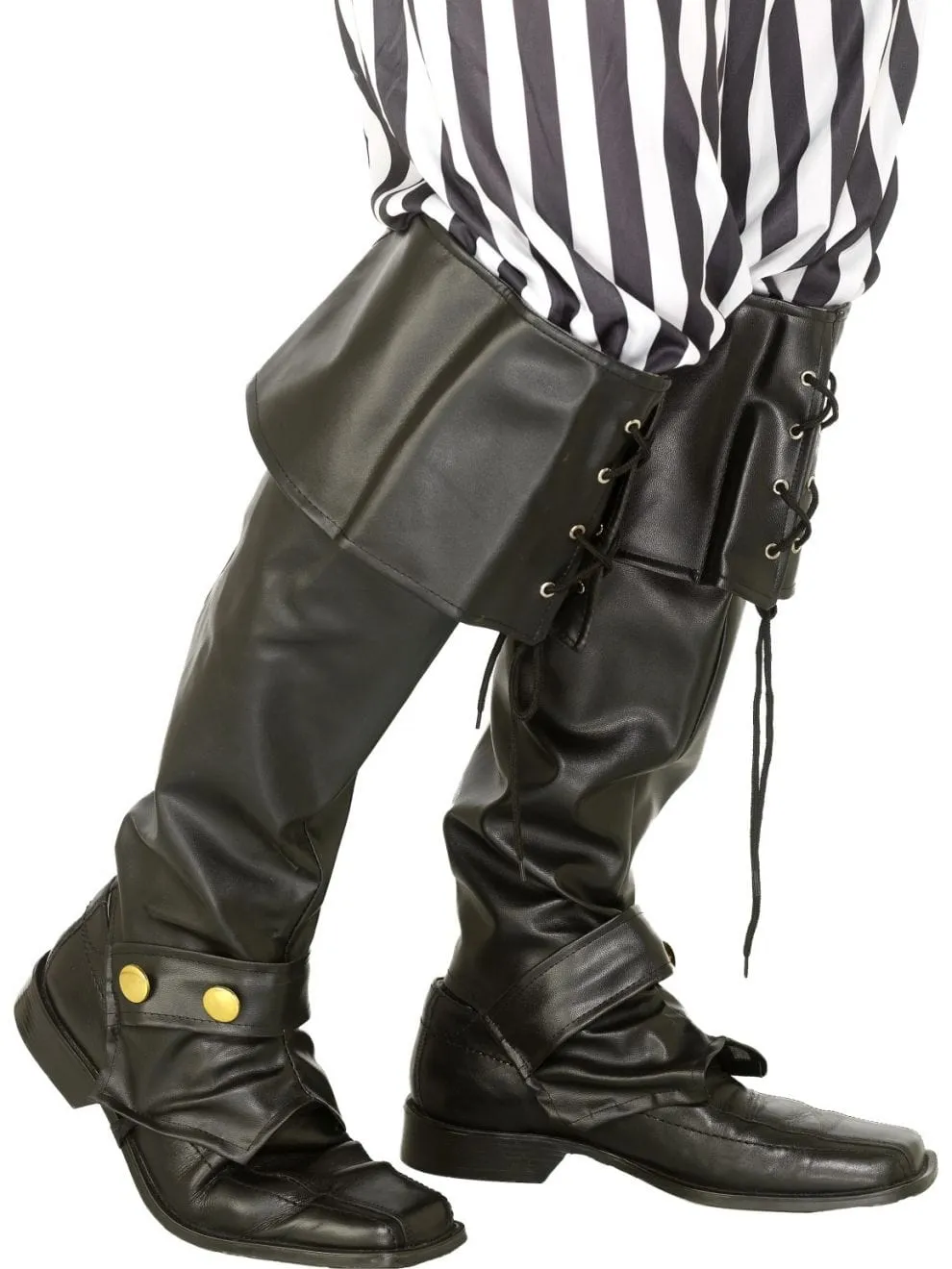 Pirate Black Vinyl Accessory Bootcovers for Adults