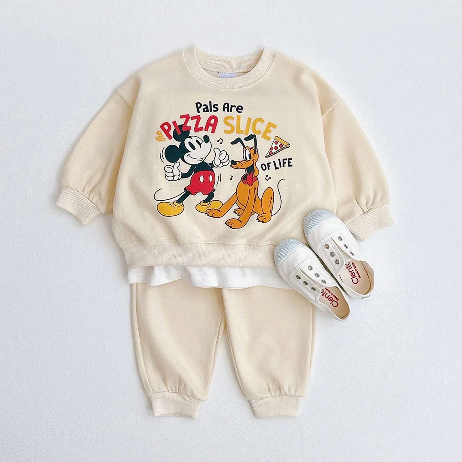 Pizza Pals Friends Sweat Set - Cream