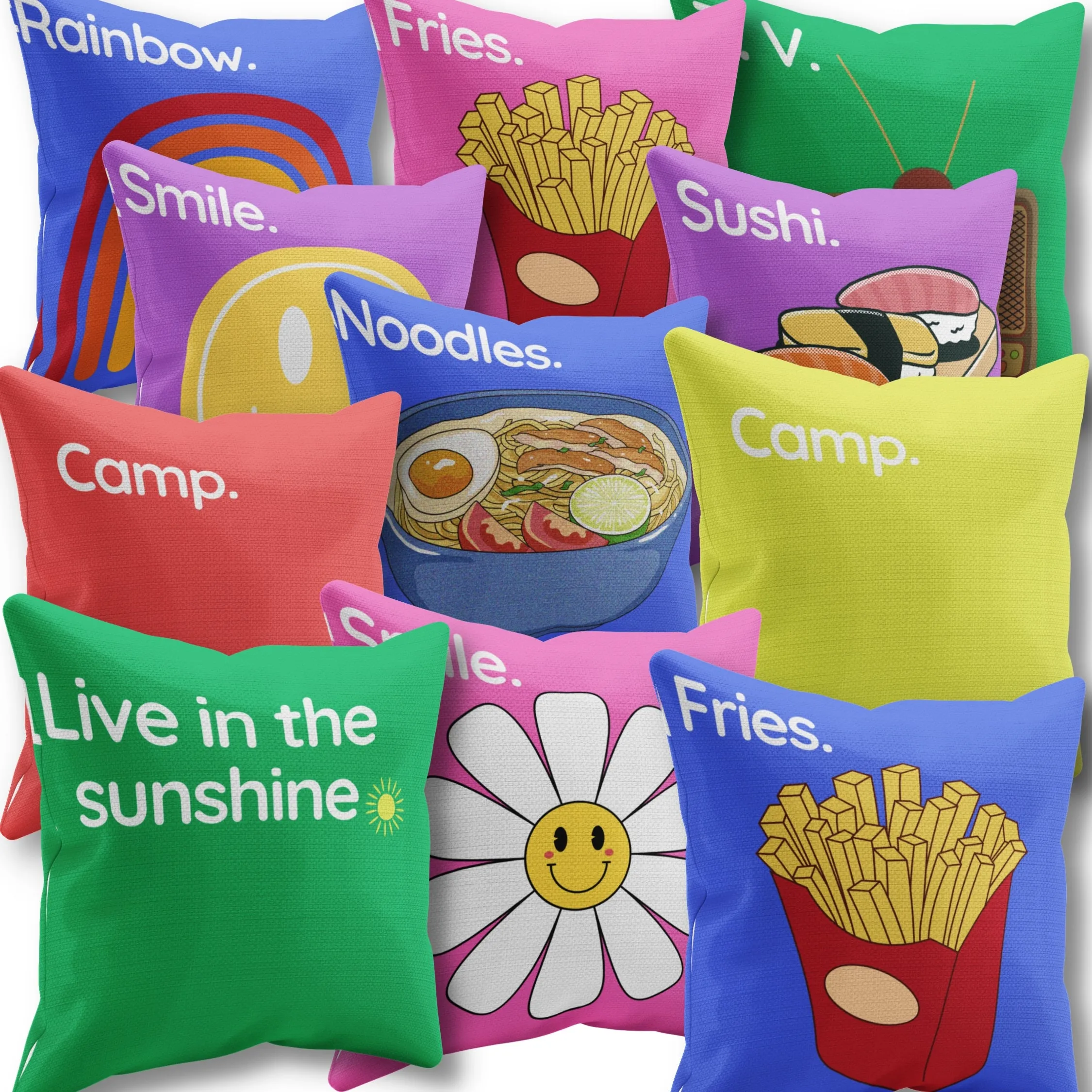 Purple Summer Camp Throw Pillow Cover for Bunk Gift, Visiting Day, Girl's Room Decor or Camper&#39;s gift.