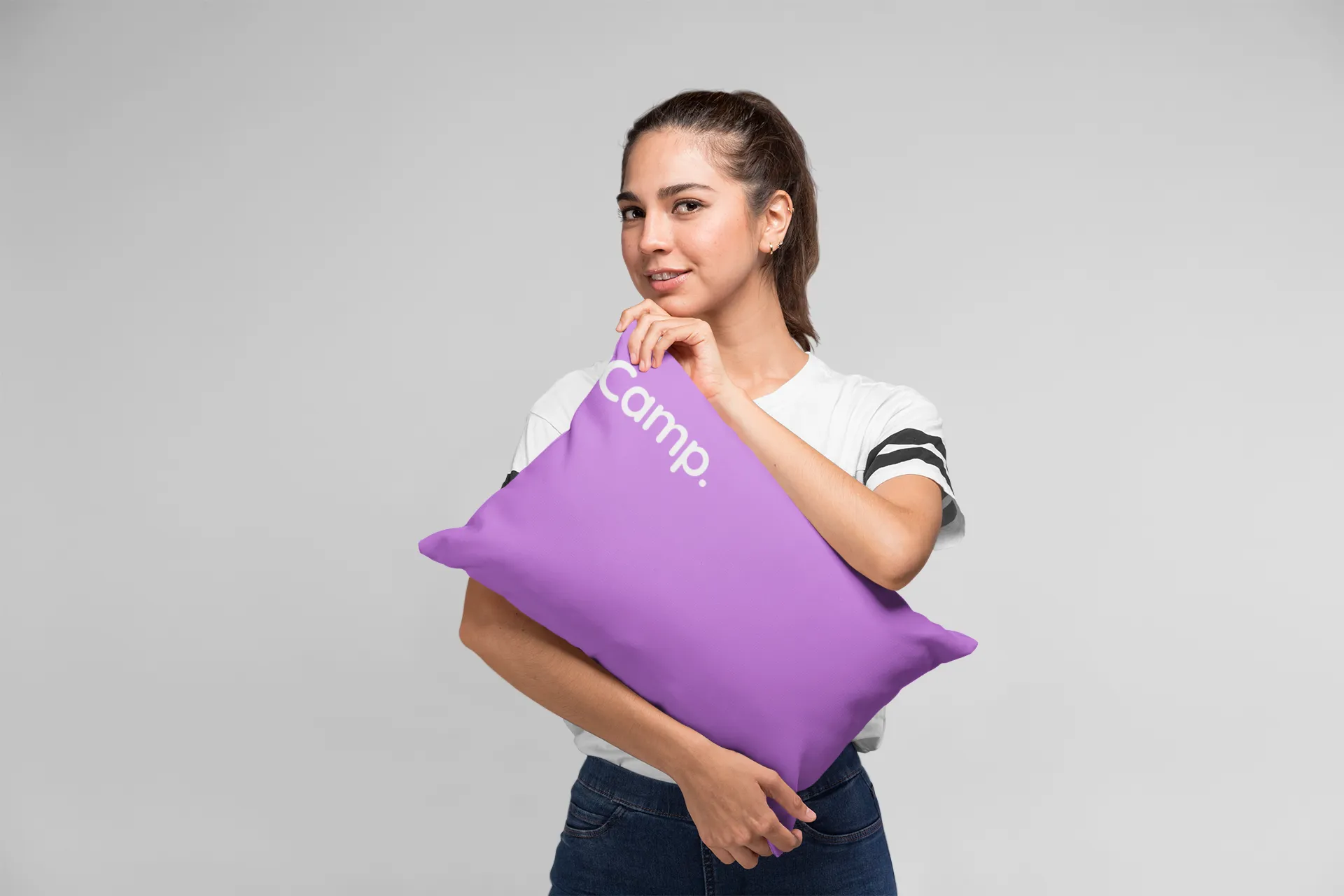 Purple Summer Camp Throw Pillow Cover for Bunk Gift, Visiting Day, Girl's Room Decor or Camper&#39;s gift.
