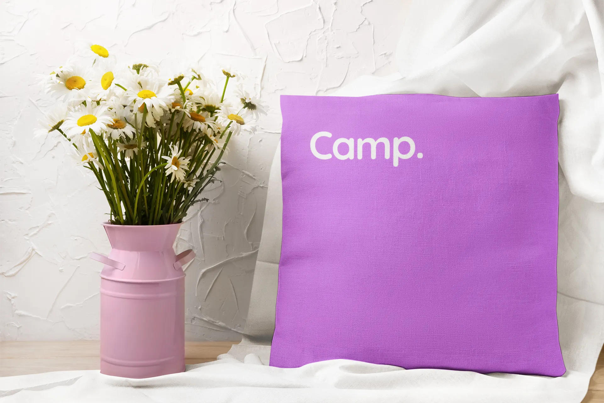 Purple Summer Camp Throw Pillow Cover for Bunk Gift, Visiting Day, Girl's Room Decor or Camper&#39;s gift.