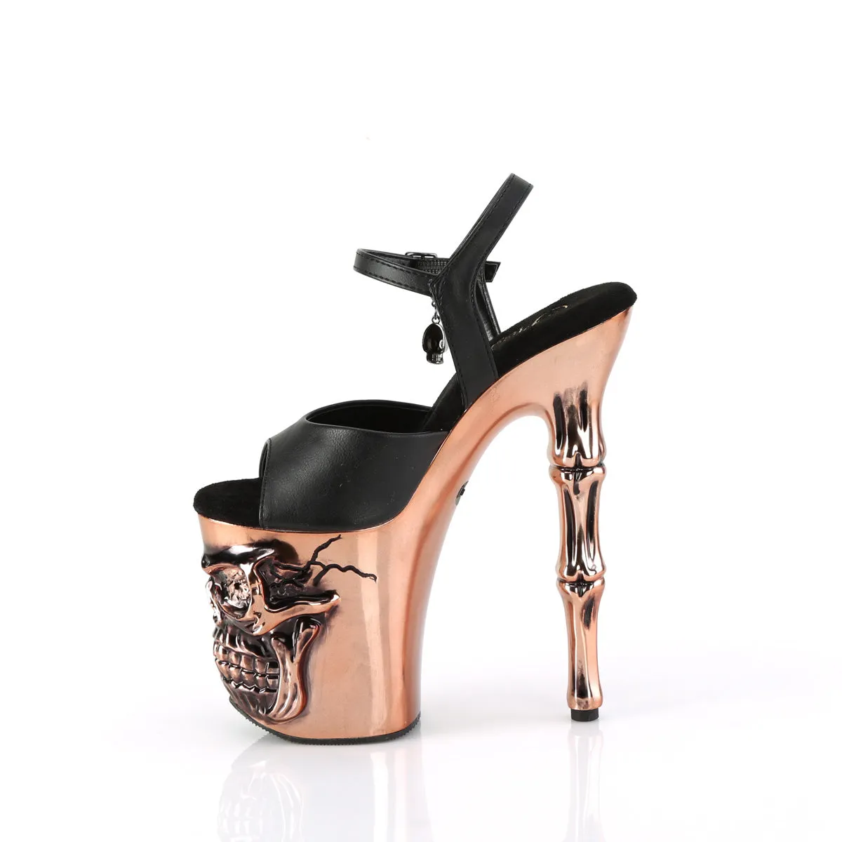 RAPTURE-809-LT  Black Faux Leather/Satin Brass Chrome