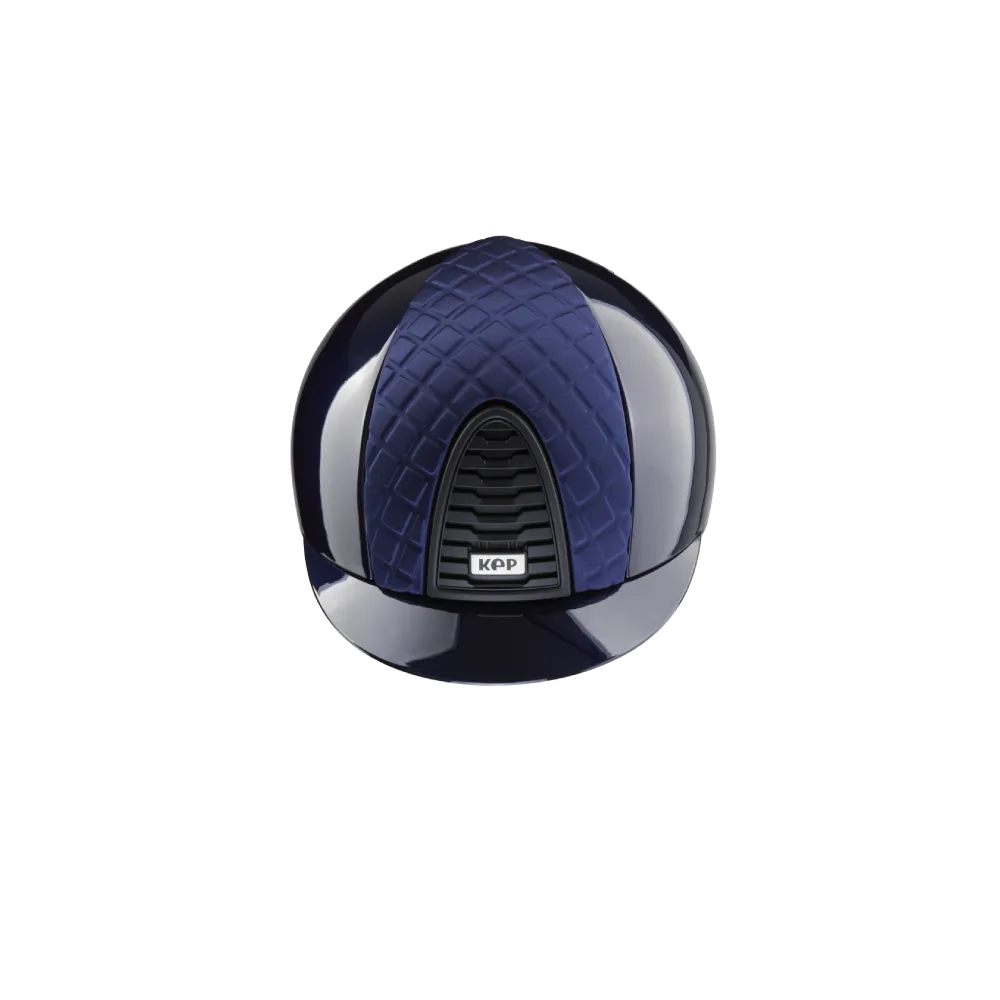 Riding Helmet Cromo 2.0 Polish & Black Textile Grid - Blue Milano by KEP
