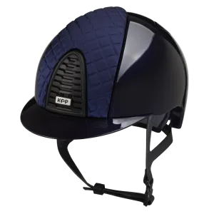 Riding Helmet Cromo 2.0 Polish & Black Textile Grid - Blue Milano by KEP