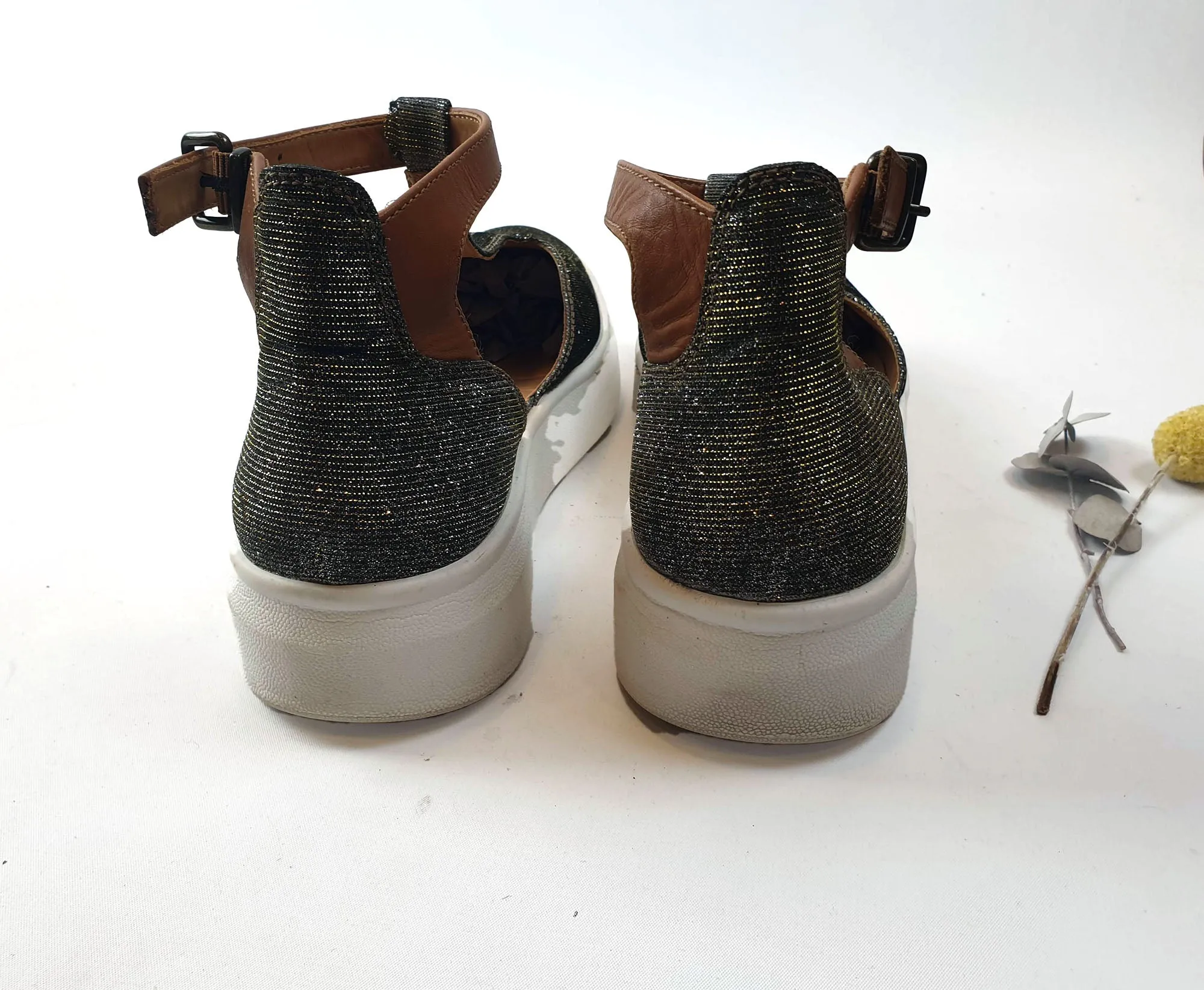 Rollie sparkly "City T-bar" shoes size 39