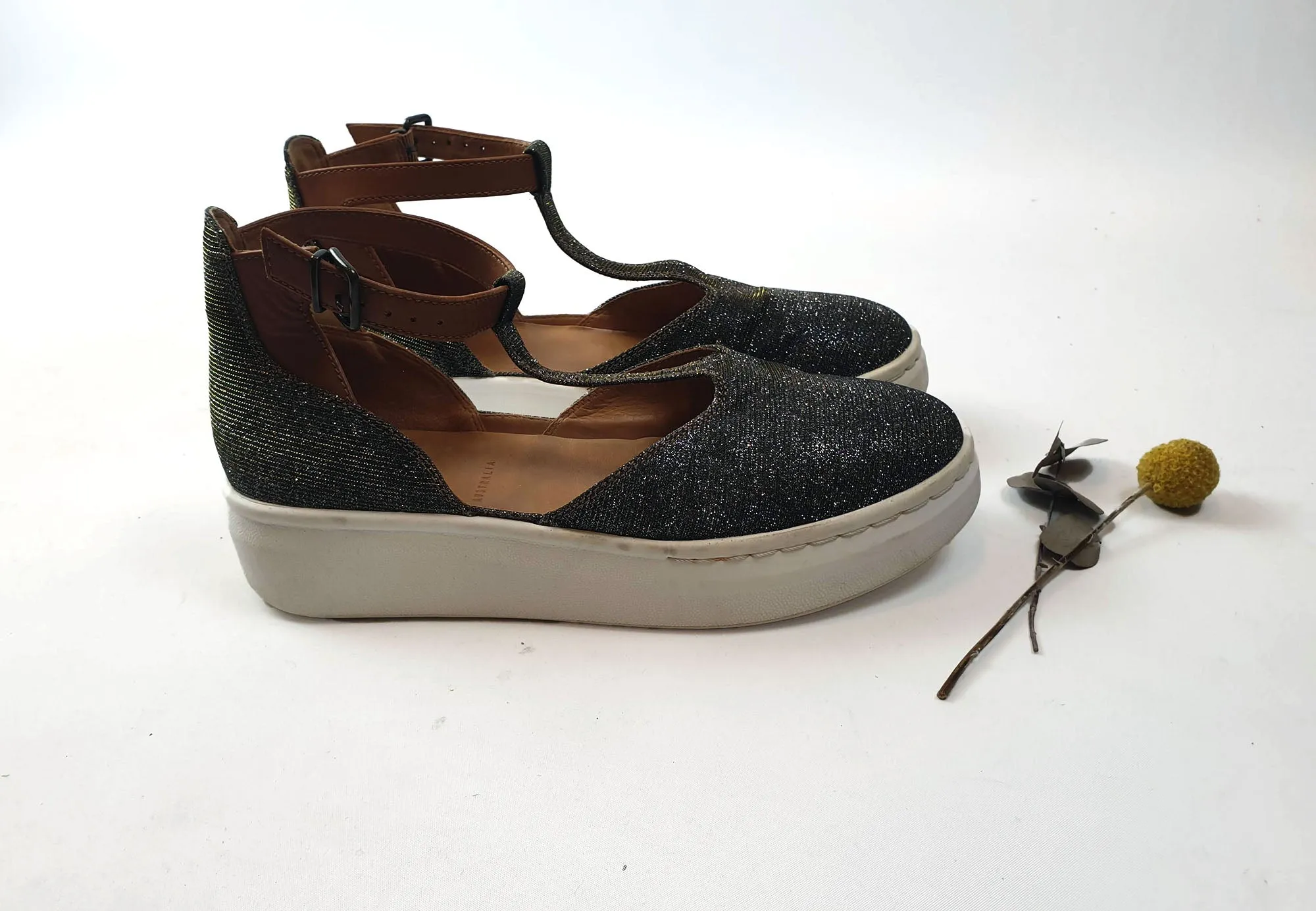 Rollie sparkly "City T-bar" shoes size 39