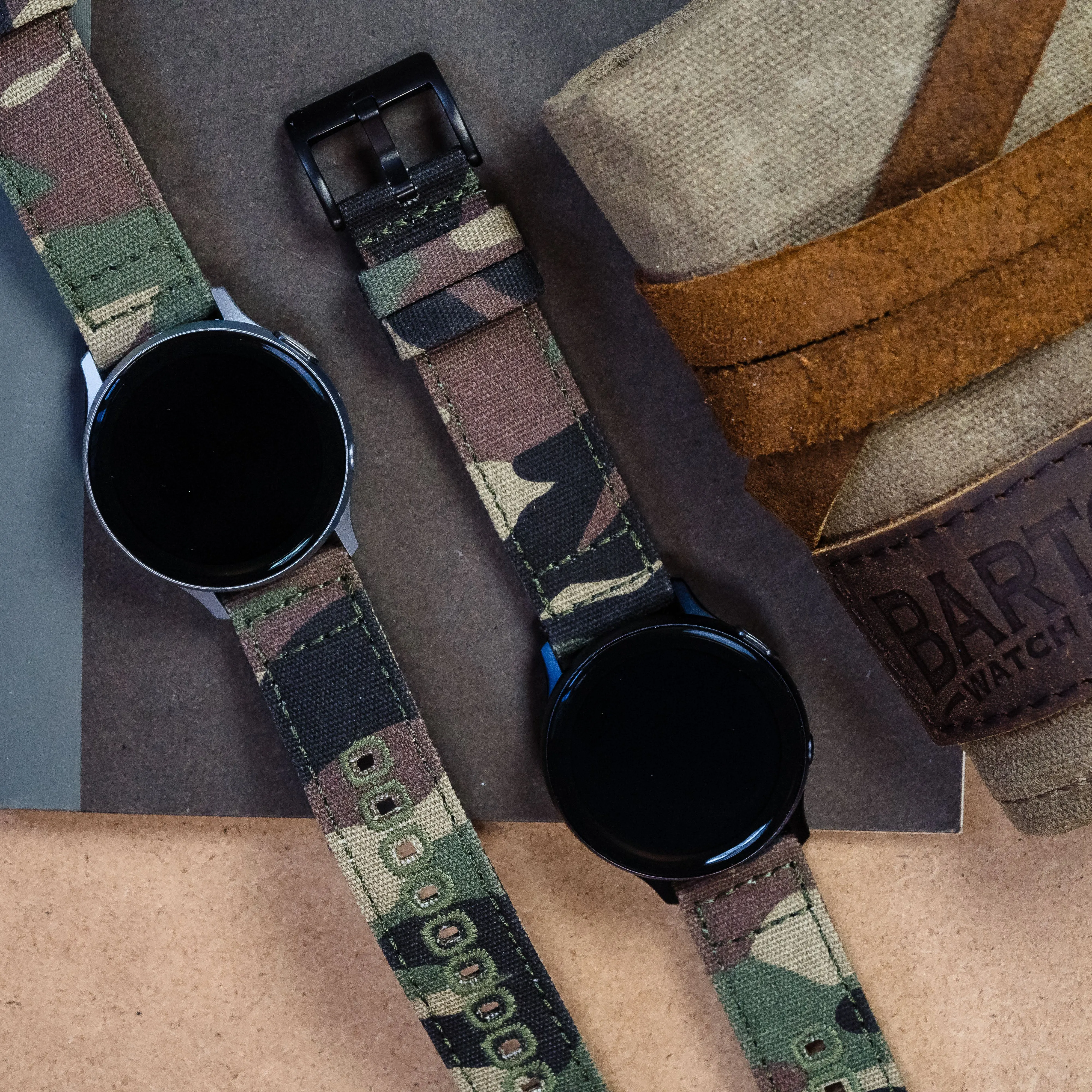 Samsung Galaxy Watch Active 2 Camouflage Canvas Watch Band