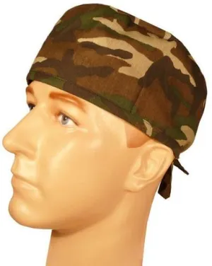 Scrub Cap Medical Surgeon Head Cover Surgical Hat Nurse Nursing Operating Room, Woodland Camouflage Camo