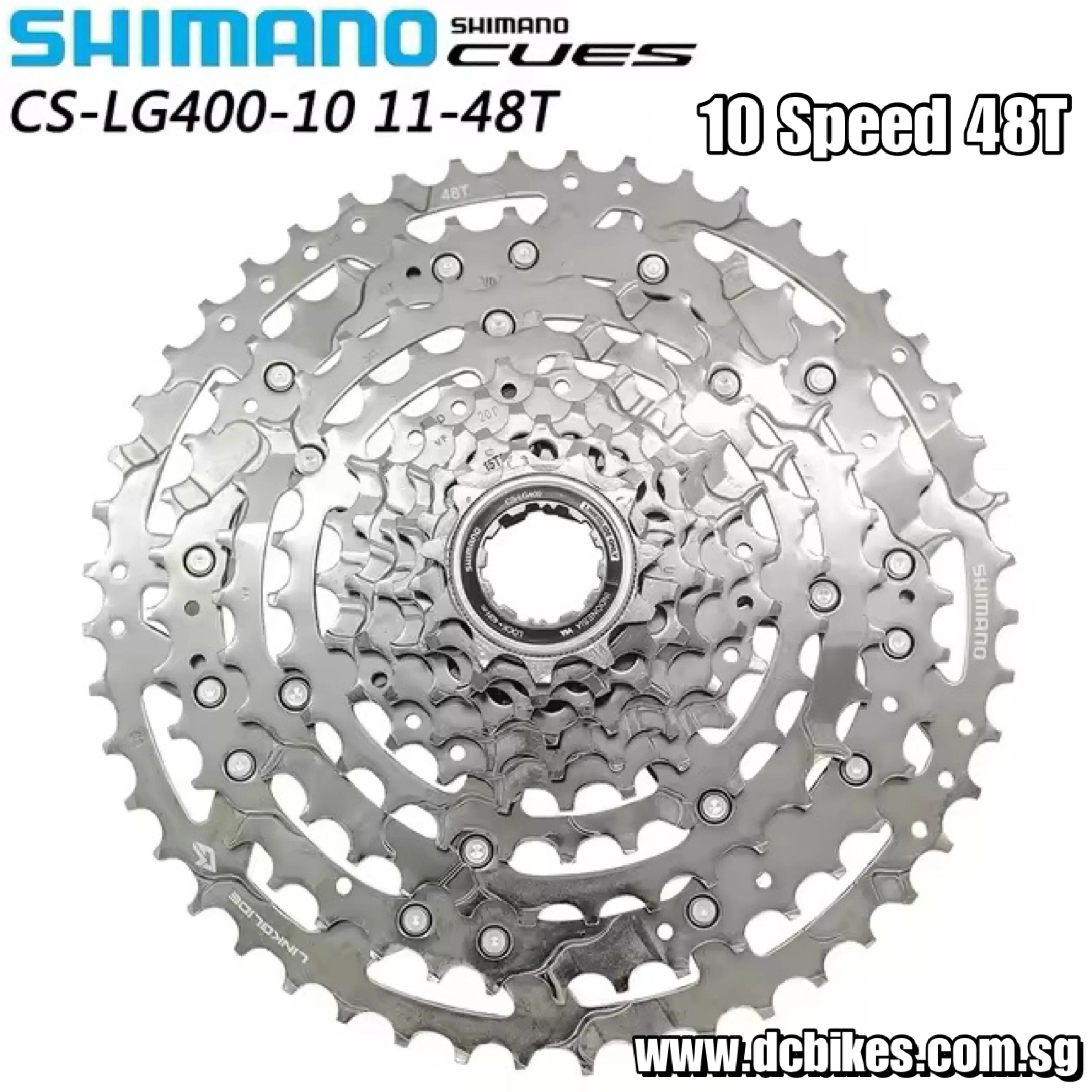 Shimano Cues 10 Speed 48T | 11 Speed 50T HG Gloss Smoke Black Cassette LG400