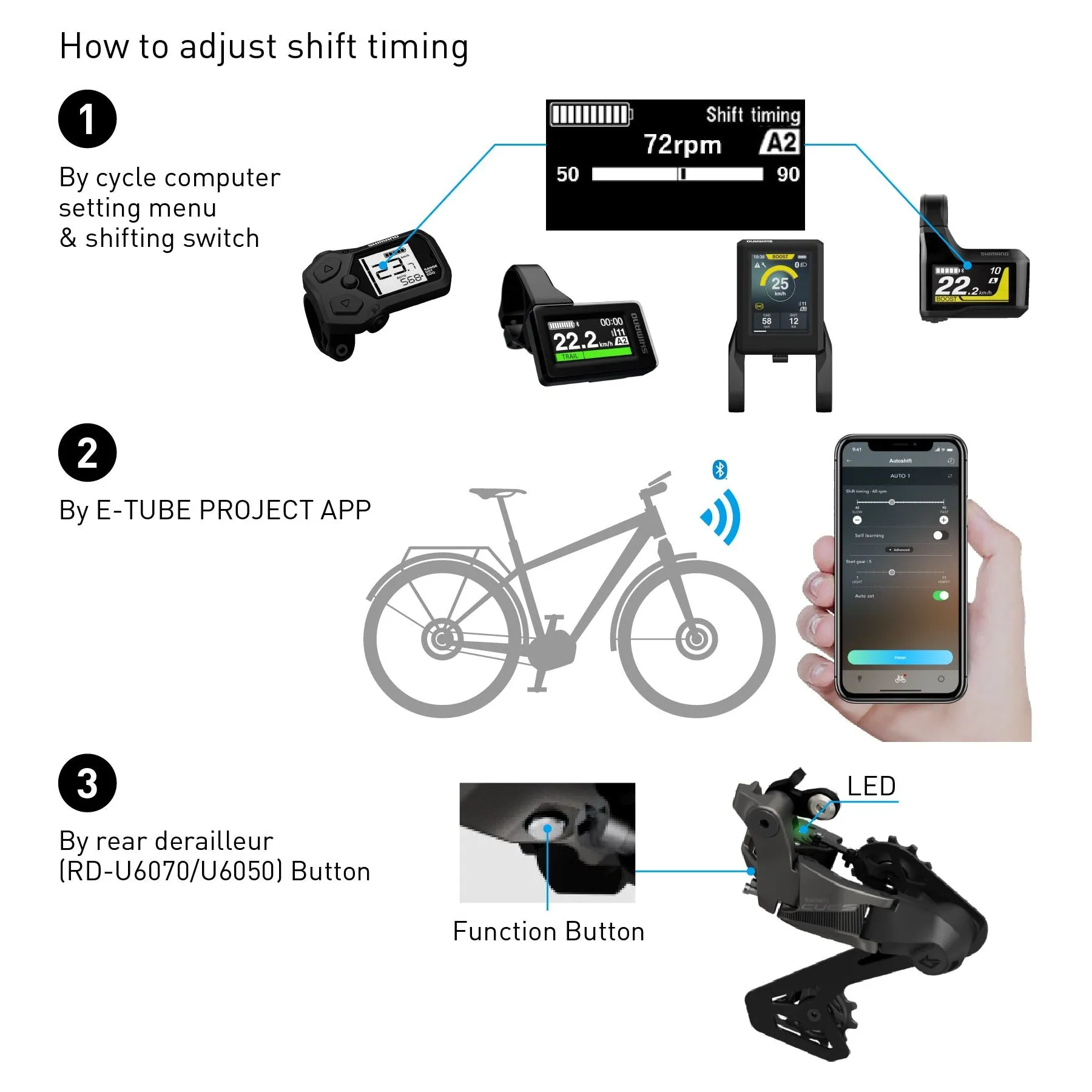 Shimano Cues Di2 RD-U6050 Shadow  10 Speed Rear Derailleur