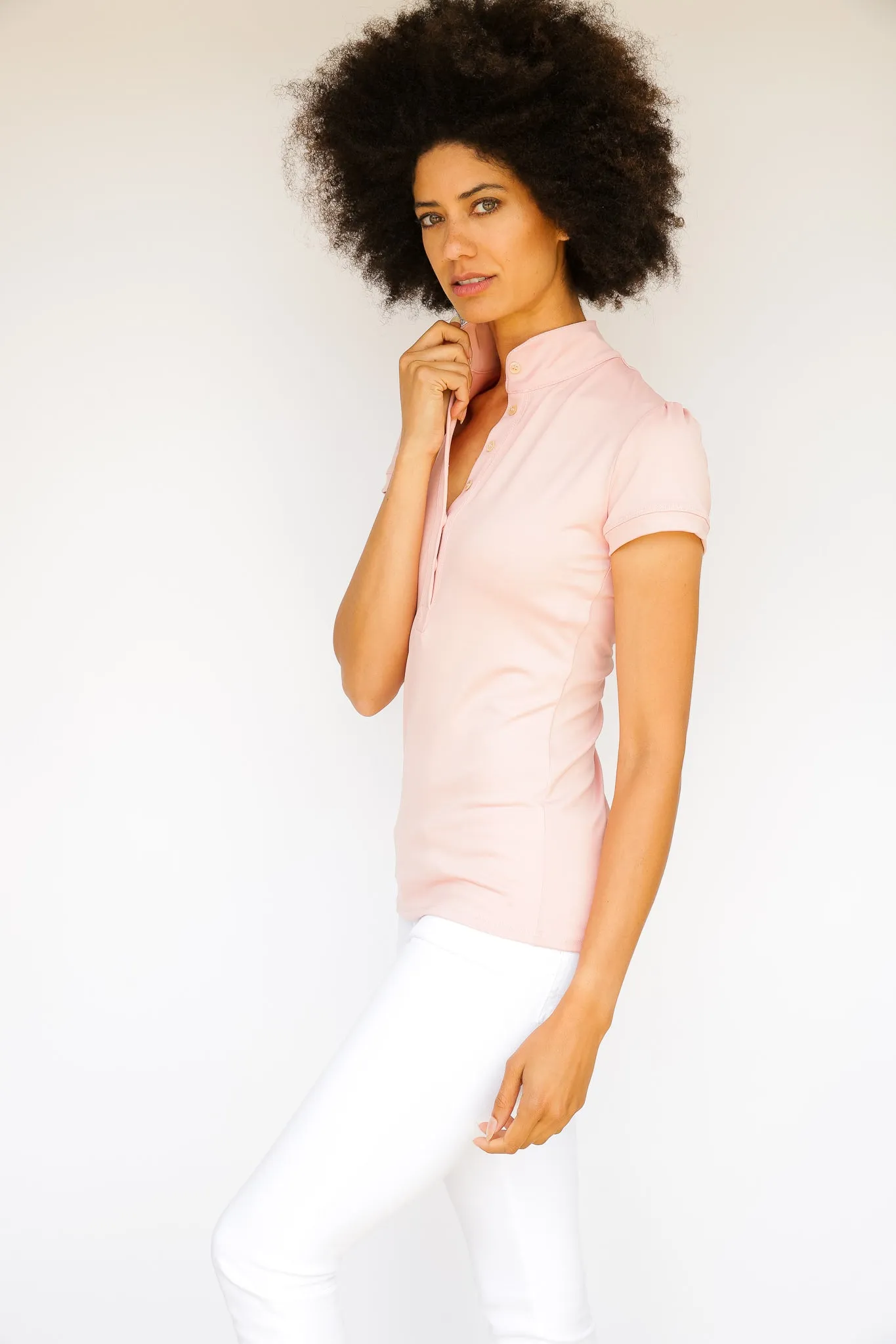 Short Sleeve Gianna Shirt - Soft Rose