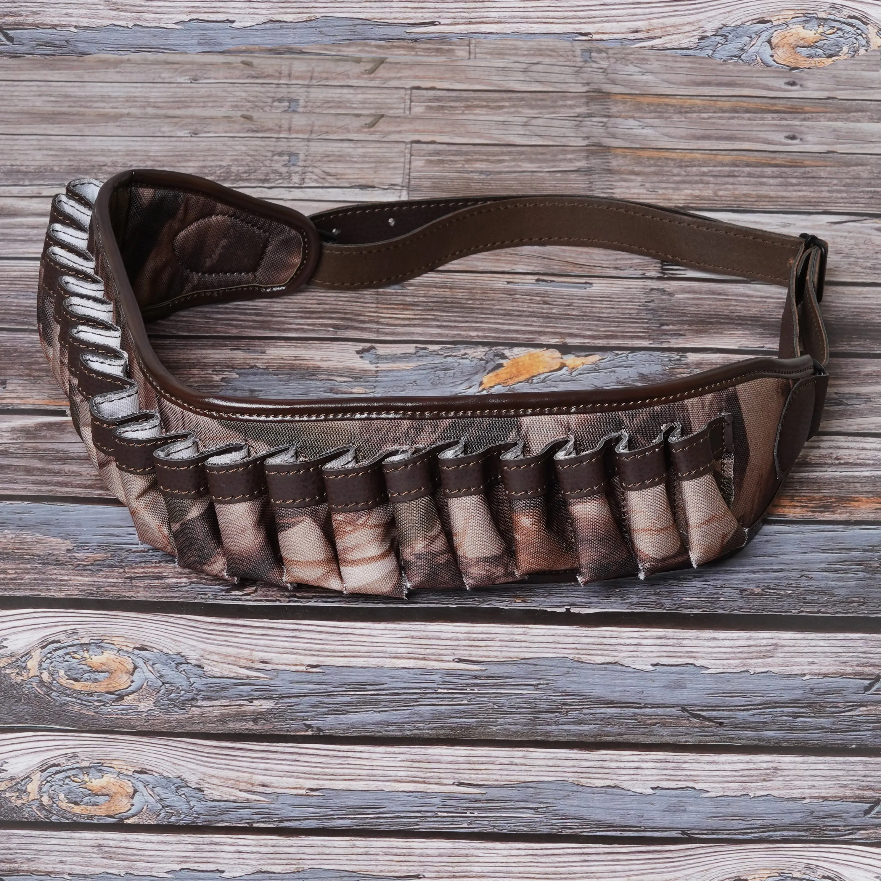Shotgun Shell Holder: Leather and Canvas Hunting Cartridge Belt