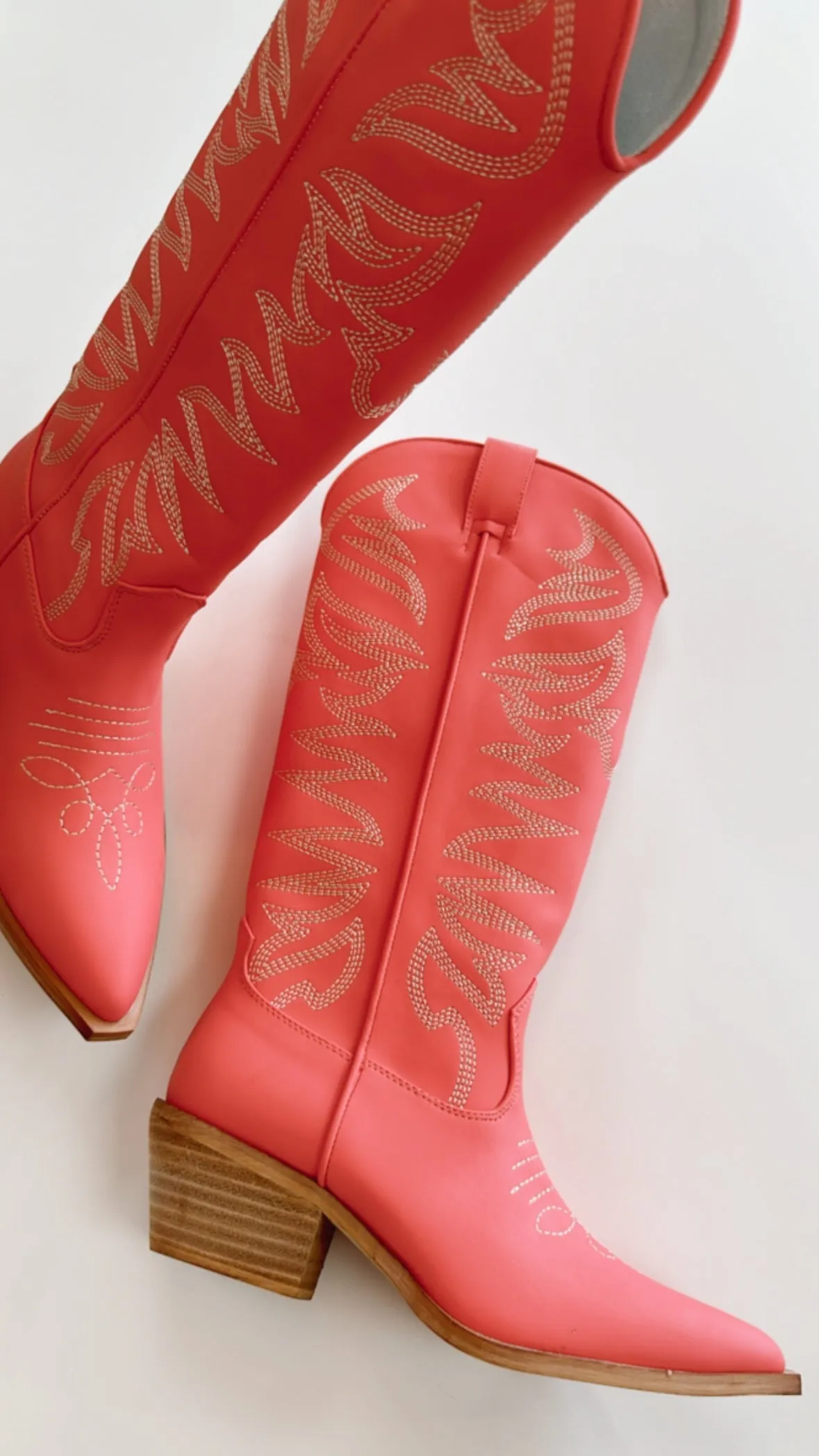 Shushop Zerena Coral Cowboy Boots
