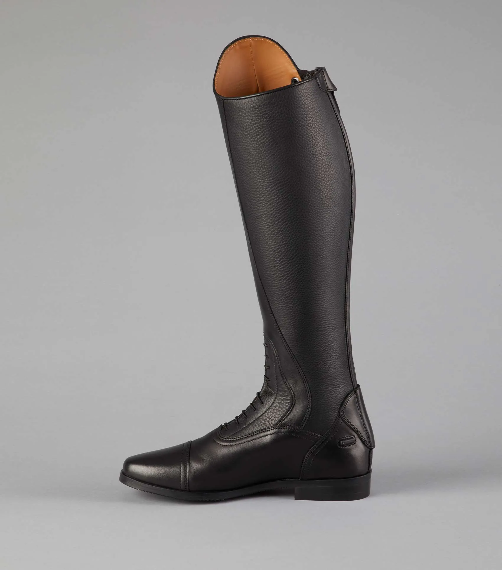 Silentio Mens Tall Leather Field Boot Black (Regular Calf)
